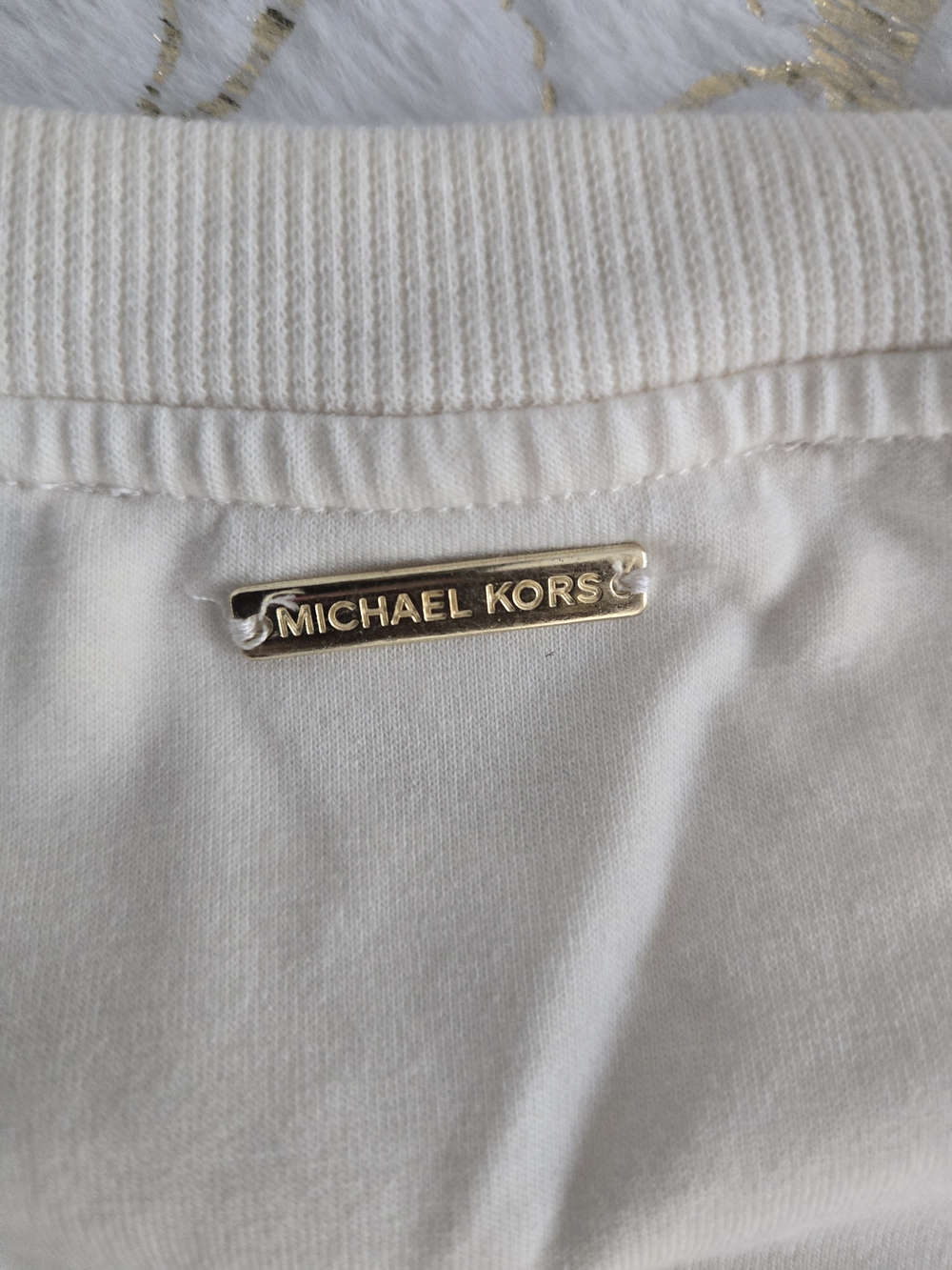 Michael Kors Kids Cream Bottoms with Signature Gold Logo